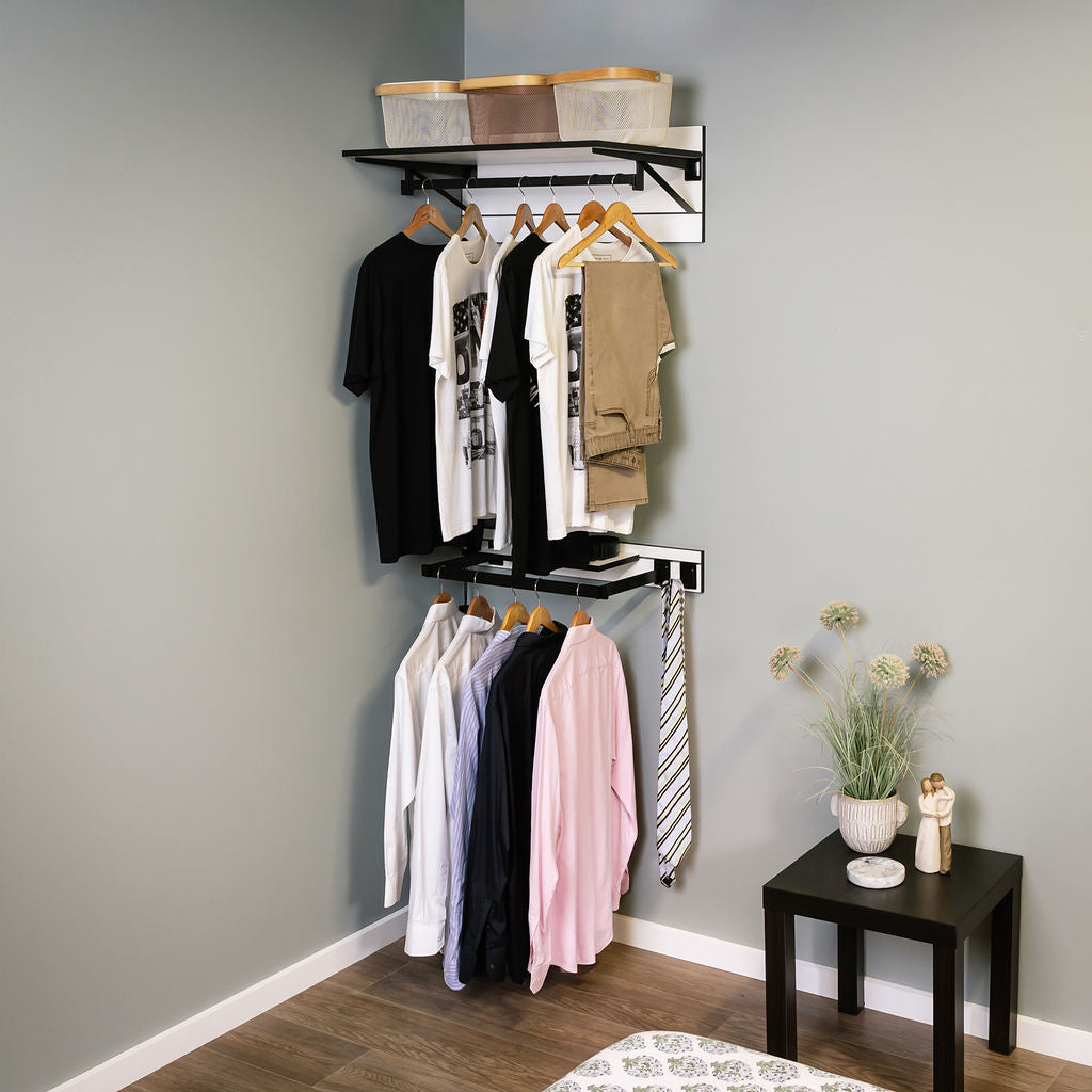 Shelf n More Robe Kit 800mm with deep top shelf and hanging
