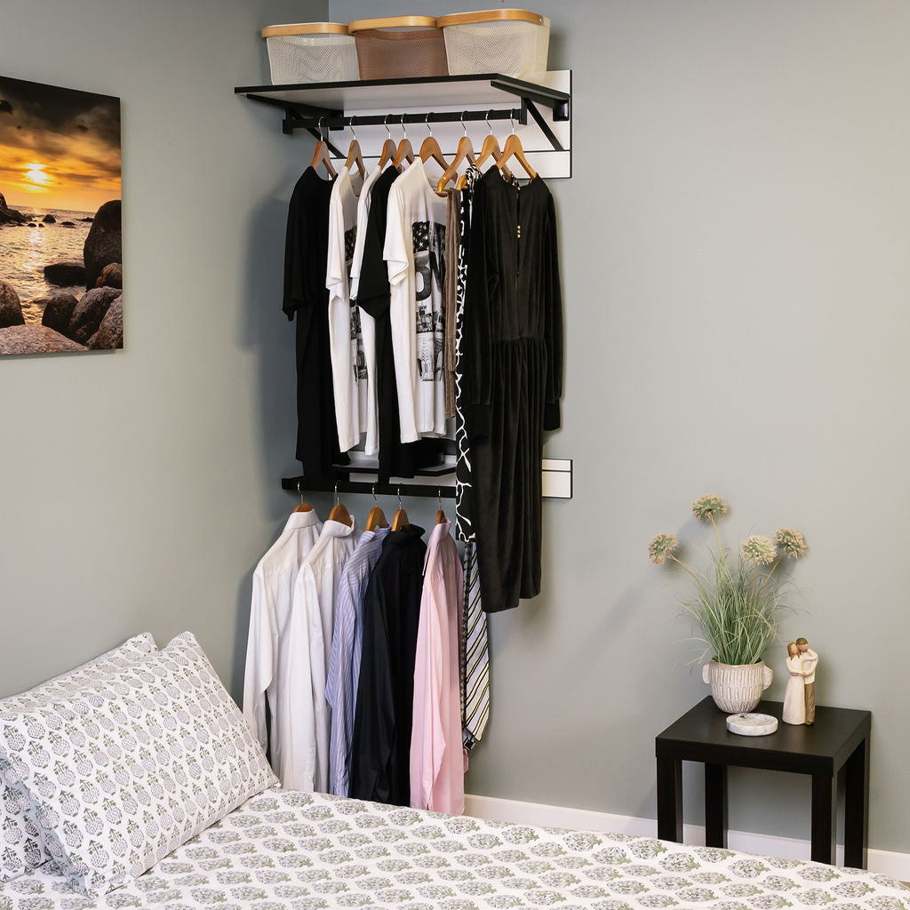 Shelf n More Robe Kit 800mm with deep top shelf and hanging