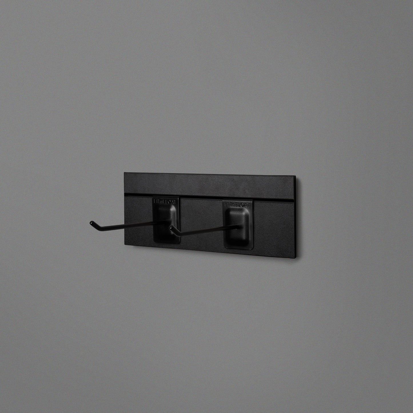 Black Floating Shelving Back Panel 300mm With 2 Black Prongs