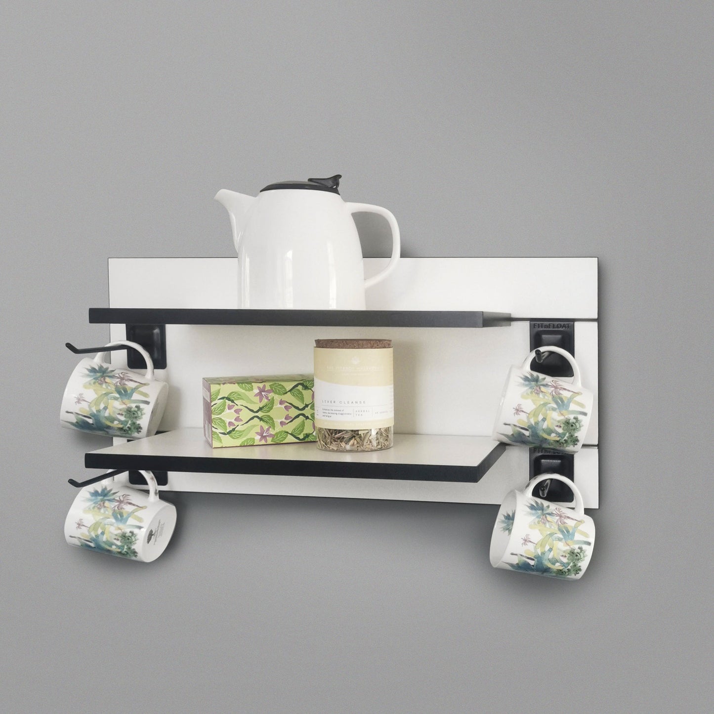 600mm Backpanel 2 lines with 2 400mm Shelves & 4 Prongs