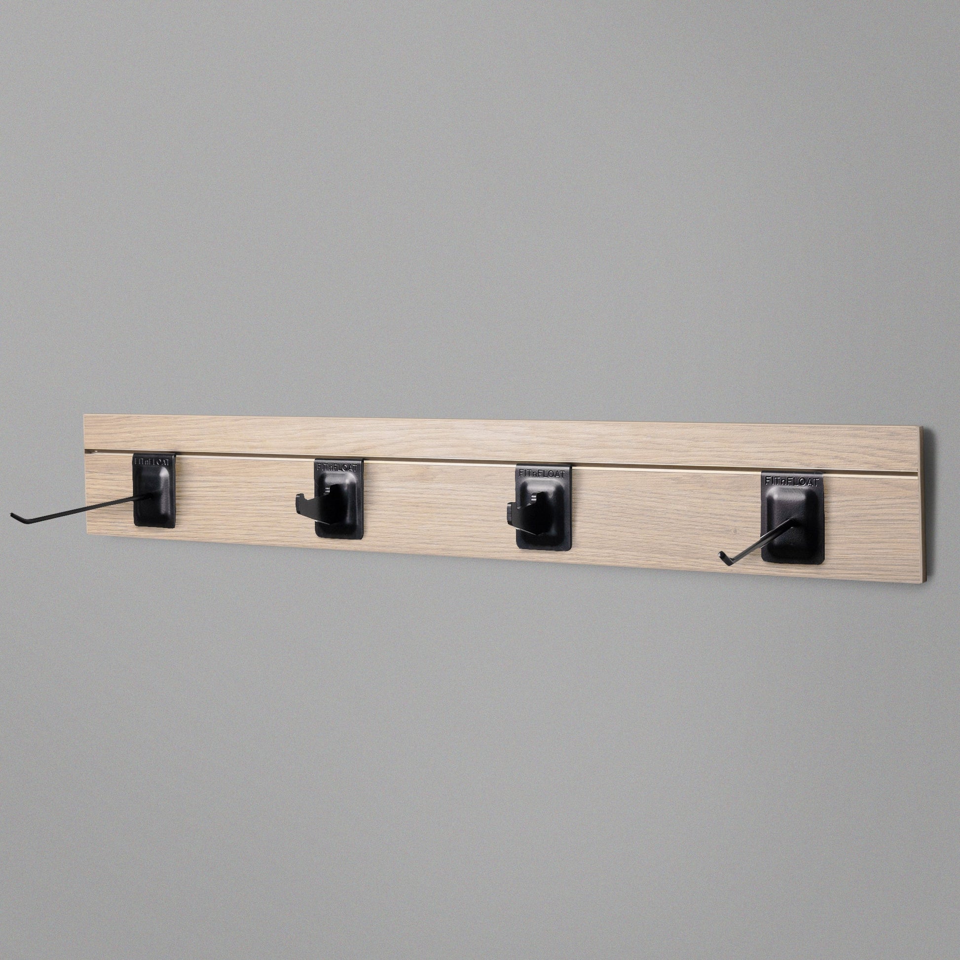 Woodgrain Adjustable Floating Shelving 800mm With 2 prongs and 2 hooks
